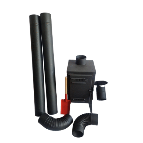 Little Small Log Burner 4kW 3 Chamotte Bricks Set Kit With Flue Pipes