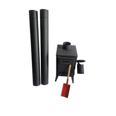 Little Small Log Burner 4kW 3 Chamotte Bricks Set With Flue Pipes