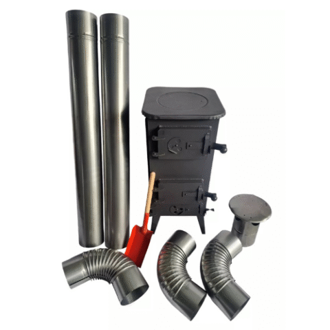 LOG WOOD BURNER STOVE Flue System Pipes Set 6.5kW Garage Shed Workshop