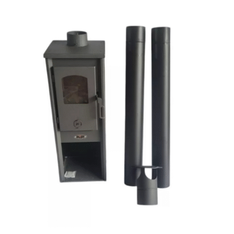 Freestanding Stove Fire 6.1 kW With Black Flue Pipes & Bends